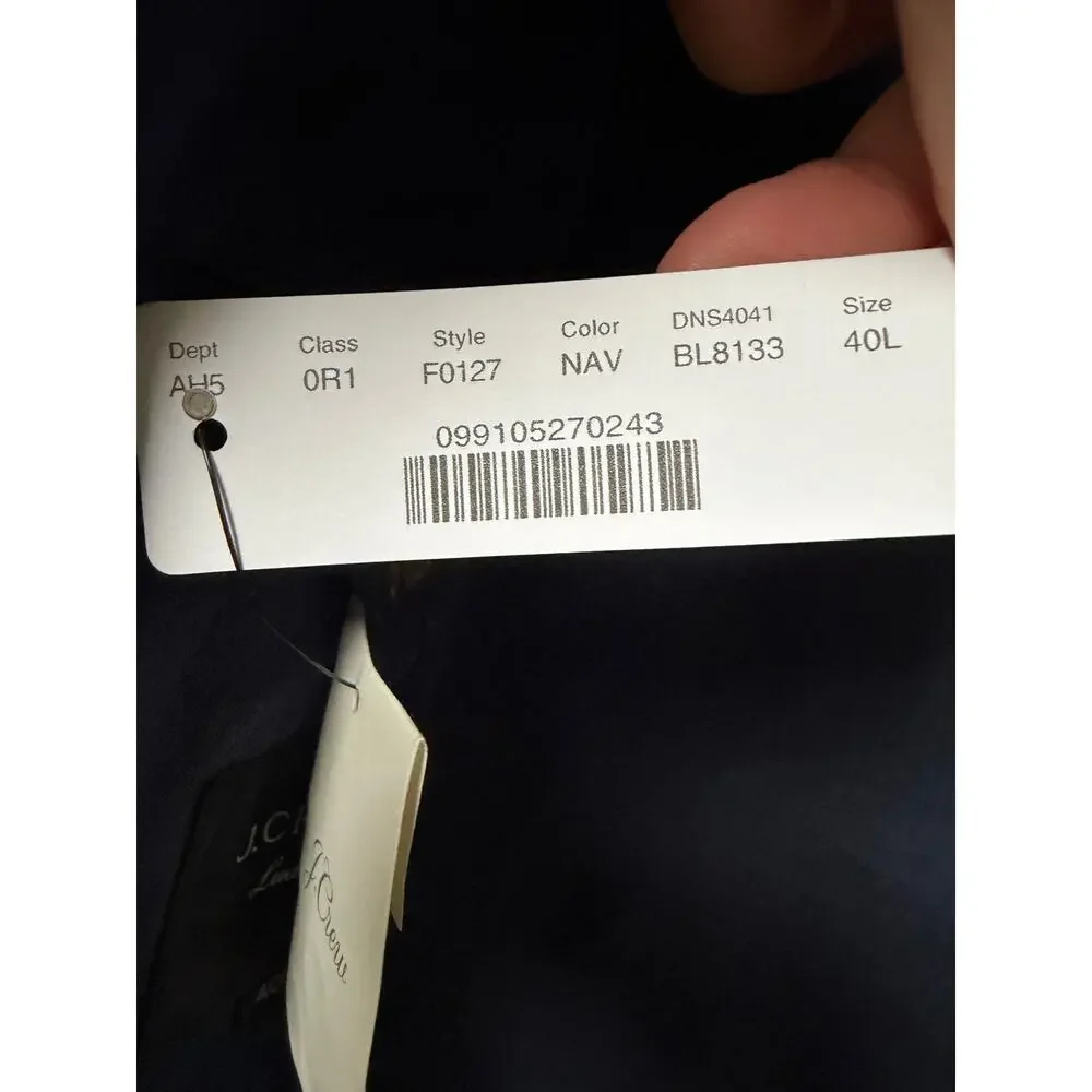 J. Crew Ludlow Slim Stretch Cotton Unlined Blazer Navy size‎ 40L